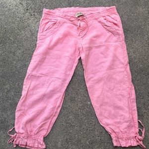 Vintage Juicy Couture Pink Linen Capri pants